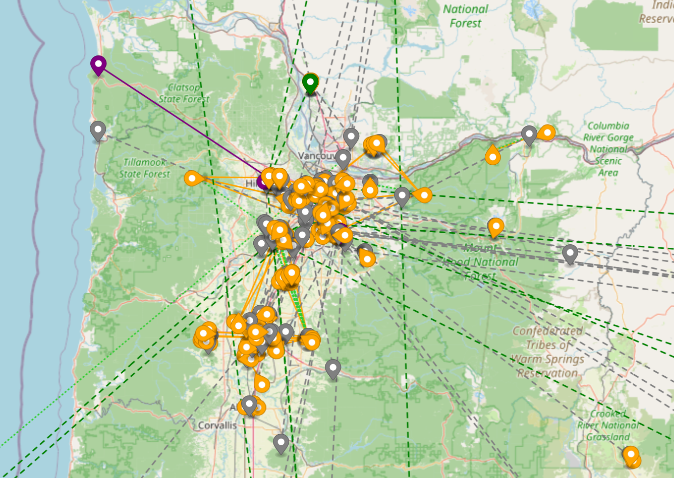 Oregon AREDN meshmap